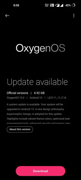 OnePlus 9 and 9 Pro OxygenOS 13