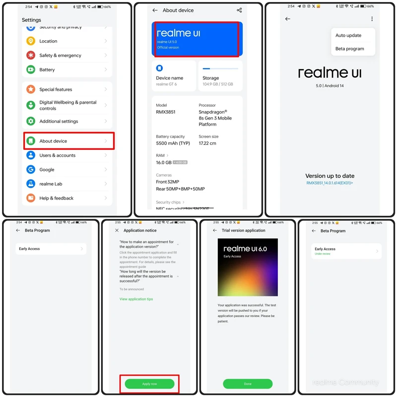 Realme GT 6 Join Realme UI 6.0 (Android 15) early access